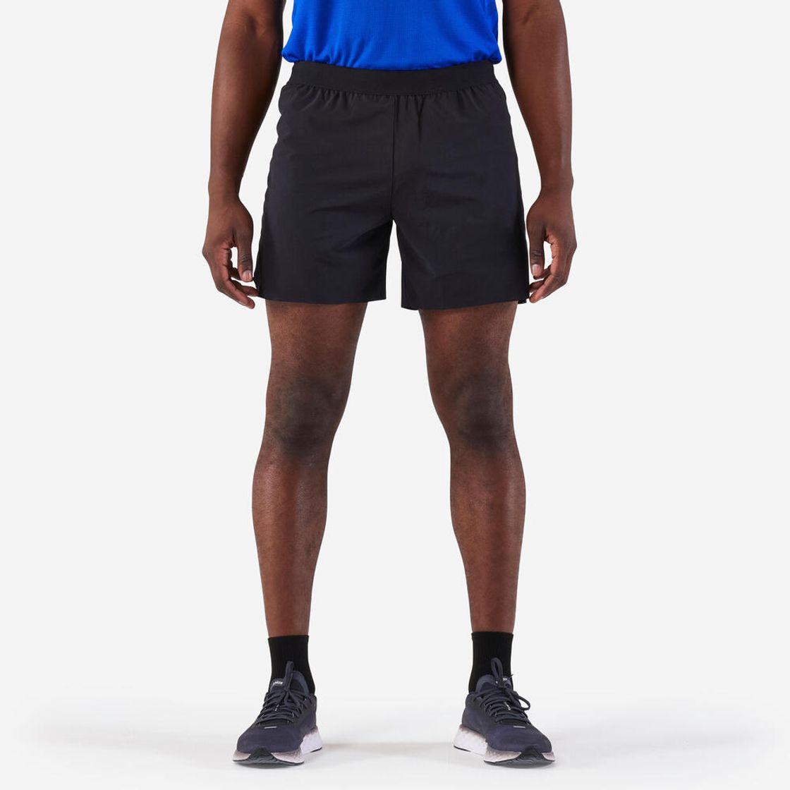 데카트론 남성 6인치 러닝 쇼츠 컴포트 500(브리프 내장) 스모크 블랙(DECATHLON Men's 6" Running Shorts Comfort 500 (Built-in Briefs) Smoke Black) - 8