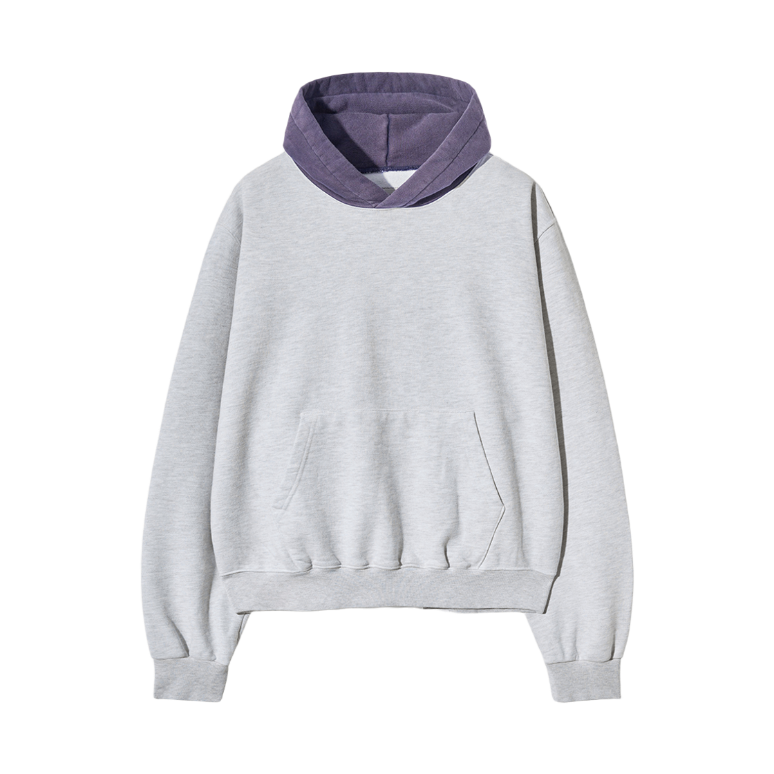 아노트 유즈드 투 톤 후디 화이트멜란지 네이비(ANNOT Used Two-Tone Hoodie White Melange Navy)
