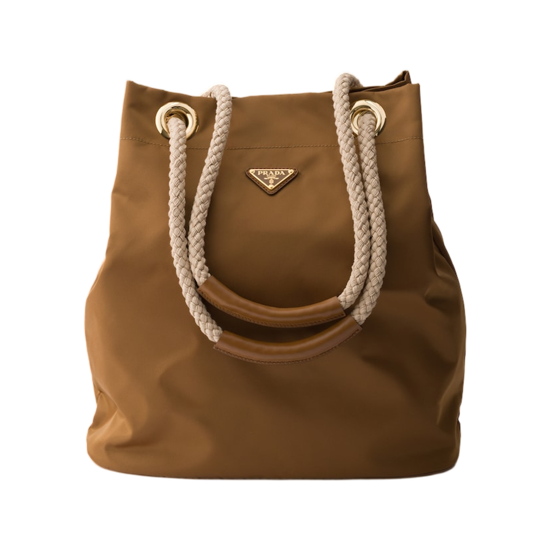 1BE093-2HG8-F0134 Prada Mariner Large Re-Nylon Bucket Bag Brandy