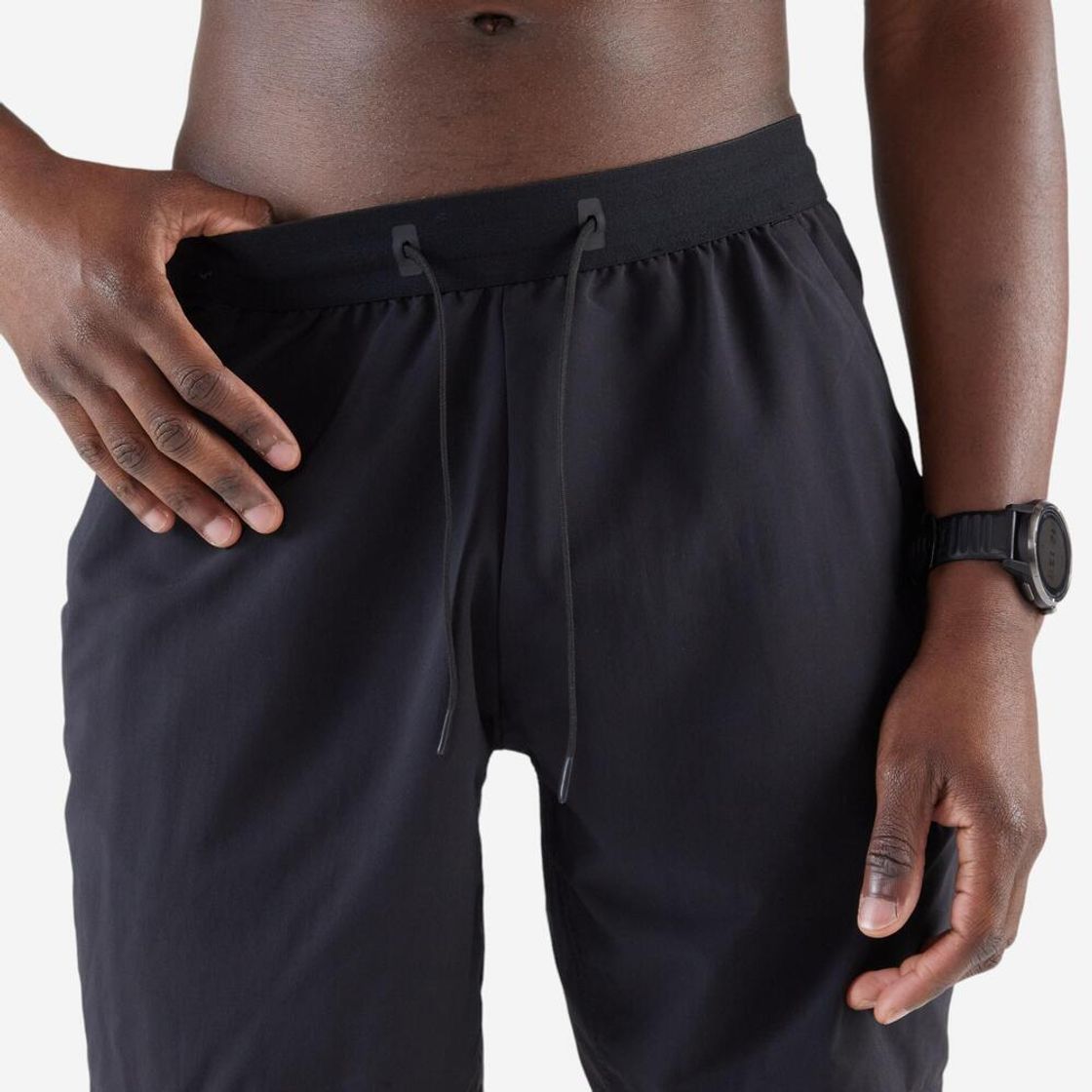 데카트론 남성 8인치 러닝 경량 쇼츠 런 드라이 플러스 500 스모크 블랙(DECATHLON Men's 8" Running Lightweight Shorts Run Dry Plus 500 Smoke Black) - 4