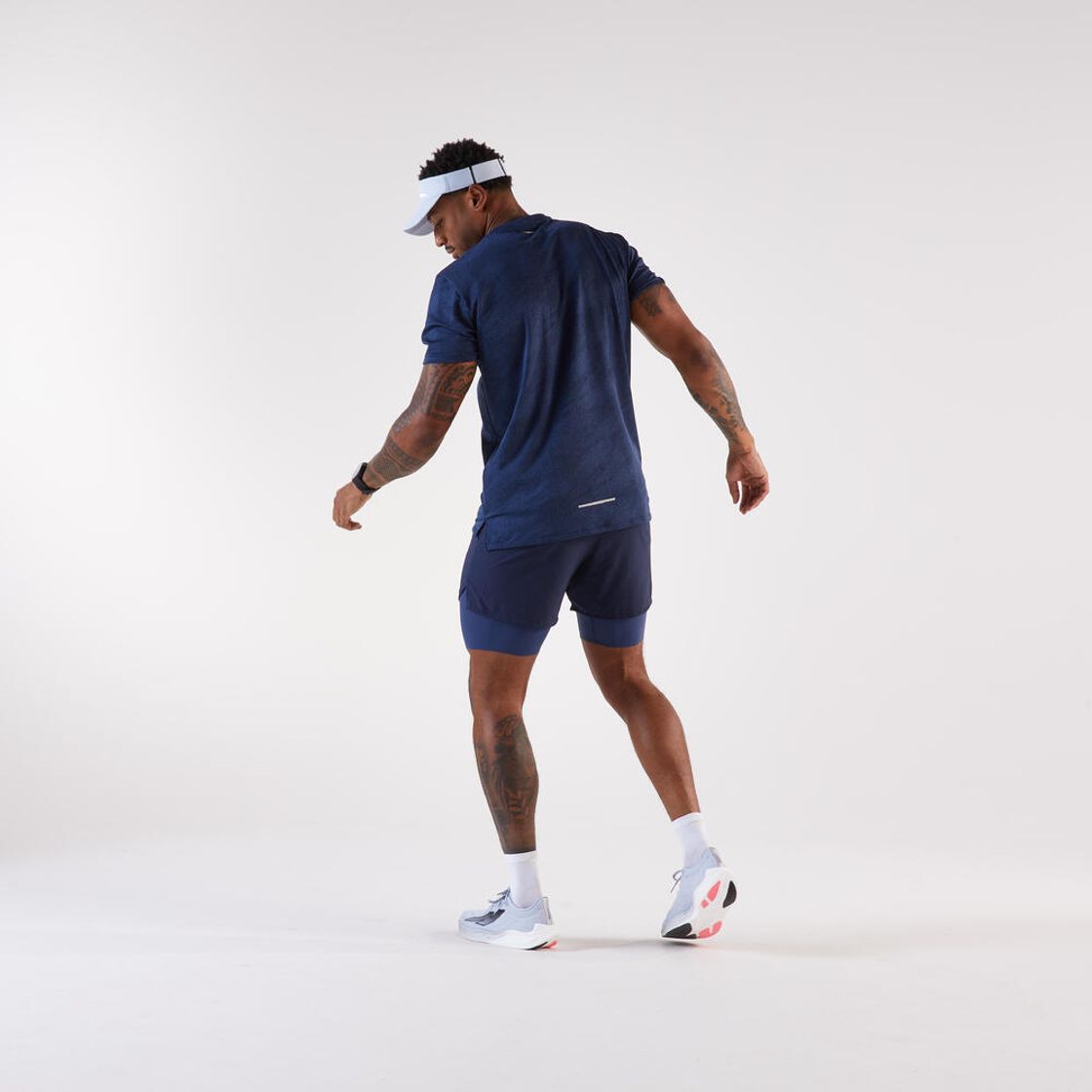 데카트론 남성 5인치 러닝 투인원 쇼츠 런 500 스틸 블루(DECATHLON Men's 5" Running 2-in-1 Shorts Run 500 Steel Blue) - 7