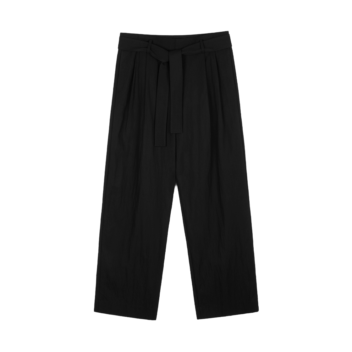 티엔지티 와이드 비스코스 벨트 팬츠 블랙(TNGT Wide Viscose Belted Pants Black) - 1
