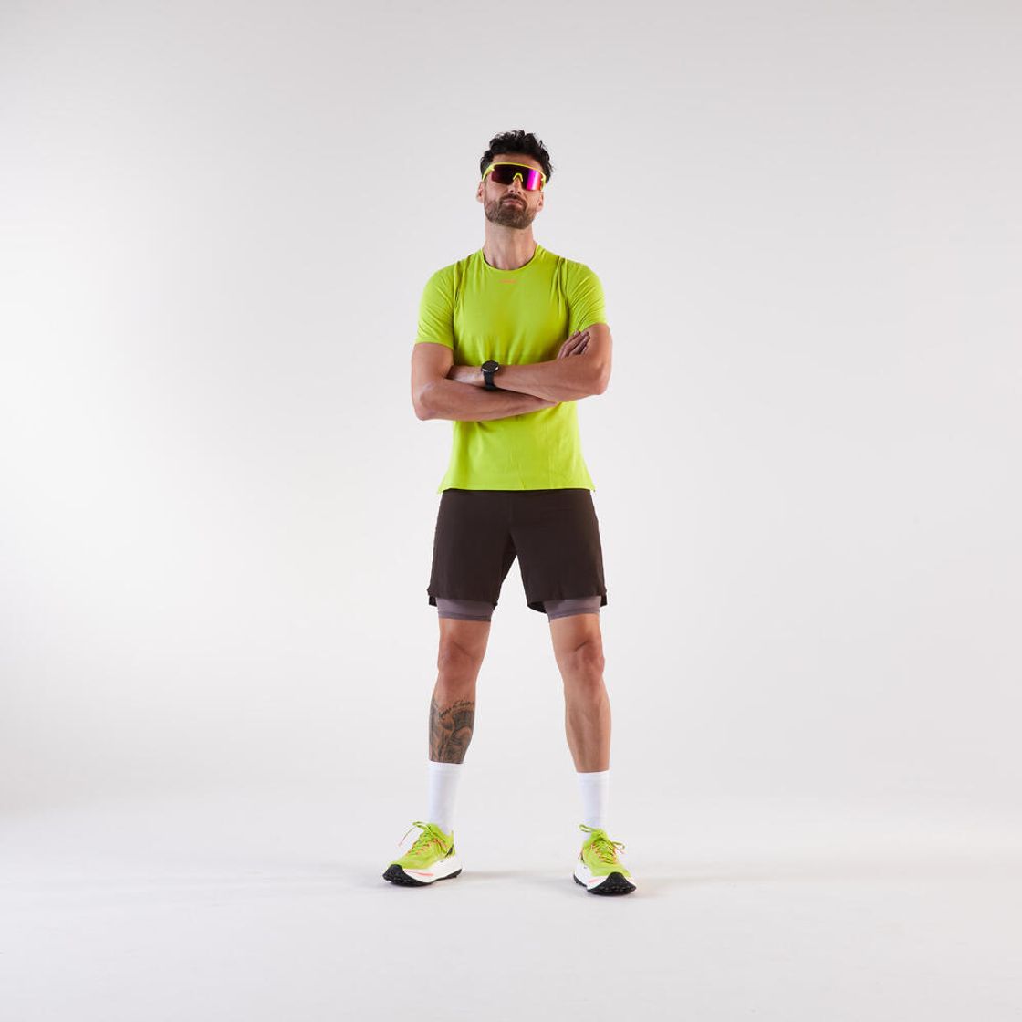 데카트론 남성 9인치 트레일러닝 투인원 쇼츠 런 울트라 900 카카오 브라운(DECATHLON Men's 9" Trail Running 2-in-1 Shorts Run Ultra 900 Cacao Brown) - 10
