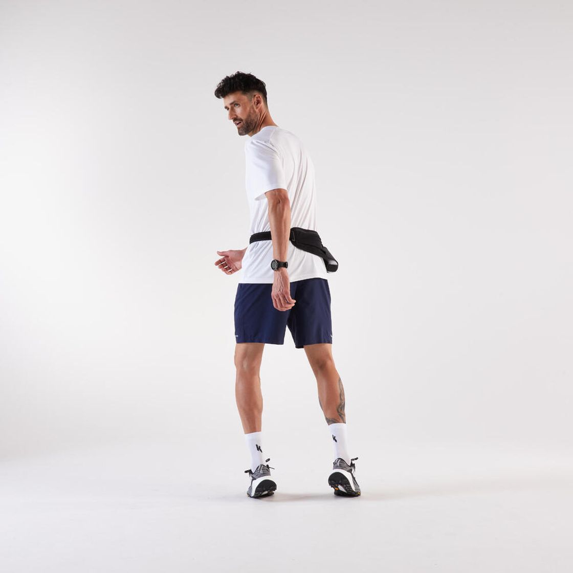 데카트론 남성 8인치 러닝 경량 쇼츠 런 드라이 플러스 500 스틸 블루(DECATHLON Men's 8" Running Lightweight Shorts Run Dry Plus 500 Steel Blue) - 8