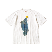 Kapital 20 Cotton Jersey Crew Neck T-Shirt Peckish Boro Piece White