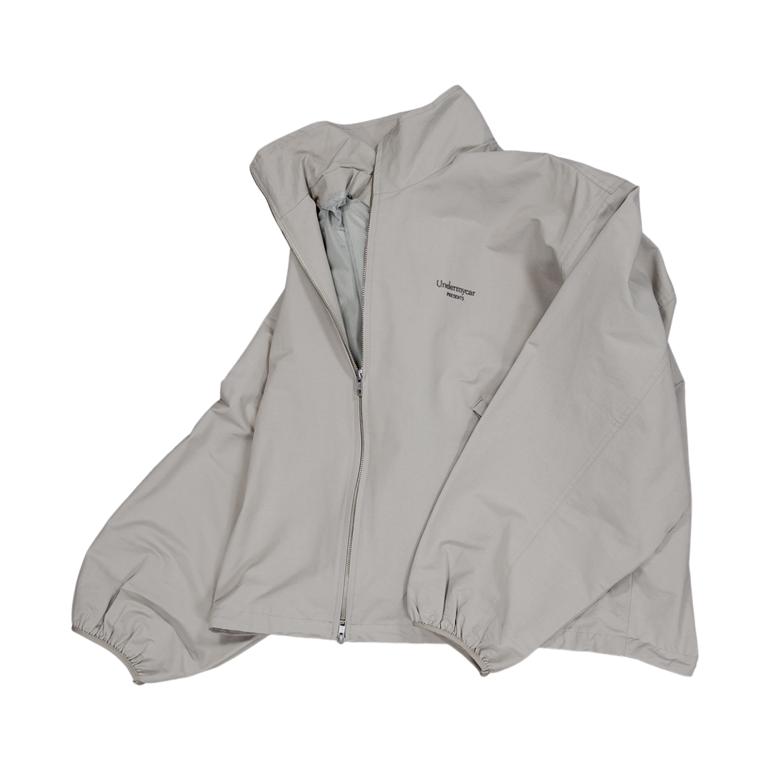 언더마이카 무.177 클래식 로고 벌룬 윈드브레이커 집업 베이지(Undermycar Mu.177 Classic Logo Balloon Windbreaker Zip-up Beige) - 3