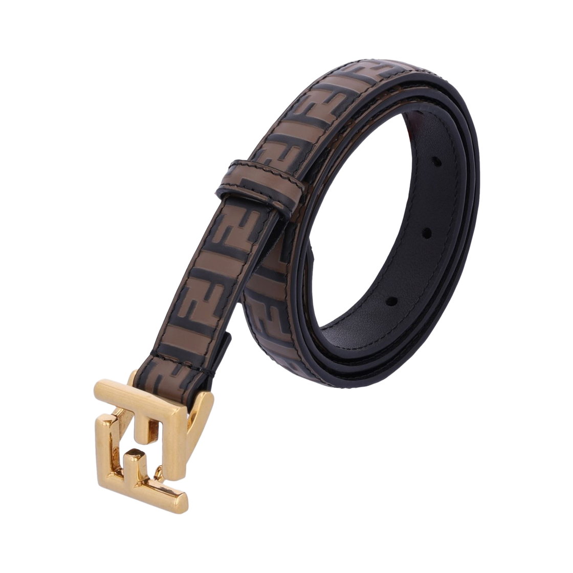 8C0648AQ1JF1N1Y (W) Fendi FF Leather Belt Brown