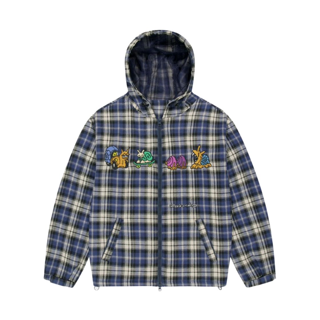 위캔더스 스네일 체크 자켓 네이비(WKNDRS Snail Check Jacket Navy)