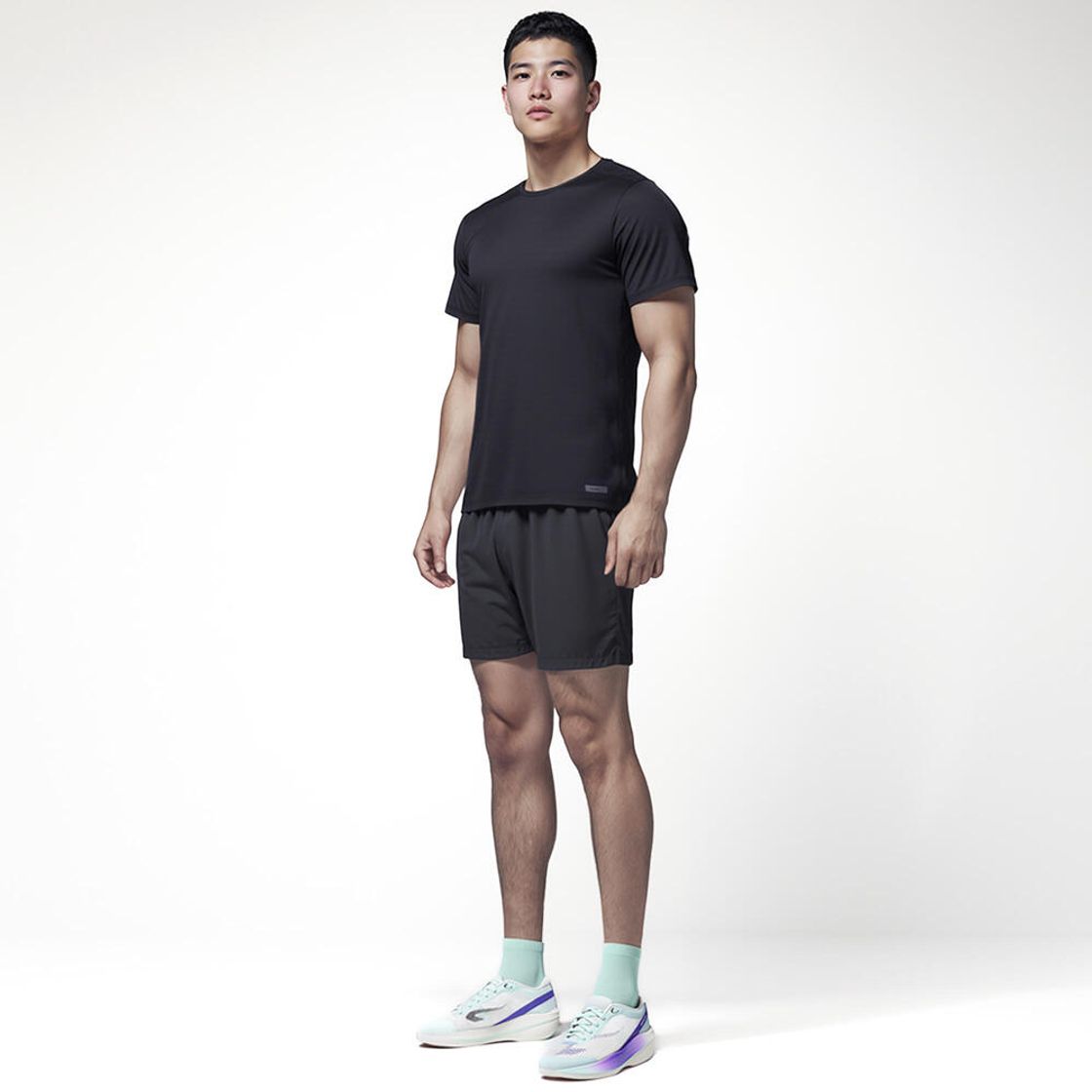 데카트론 남성 7인치 러닝 쇼츠 런 드라이 100 스모크 블랙(DECATHLON Men's 7" Running Shorts Run Dry 100 Smoke Black) - 2