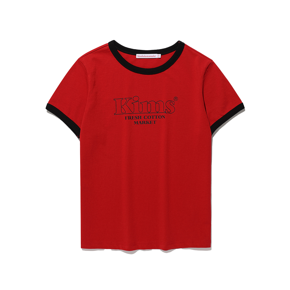 KIB6MFT508ARE Kims Fresh Cotton Market Kims Bam Line Ringer Tee Red