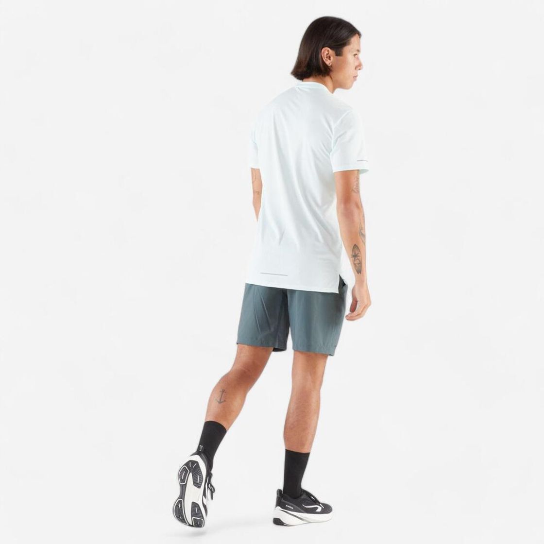 데카트론 남성 8인치 러닝 경량 쇼츠 런 드라이 플러스 500 스모크 그린(DECATHLON Men's 8" Running Lightweight Shorts Run Dry Plus 500 Smoke Green) - 7