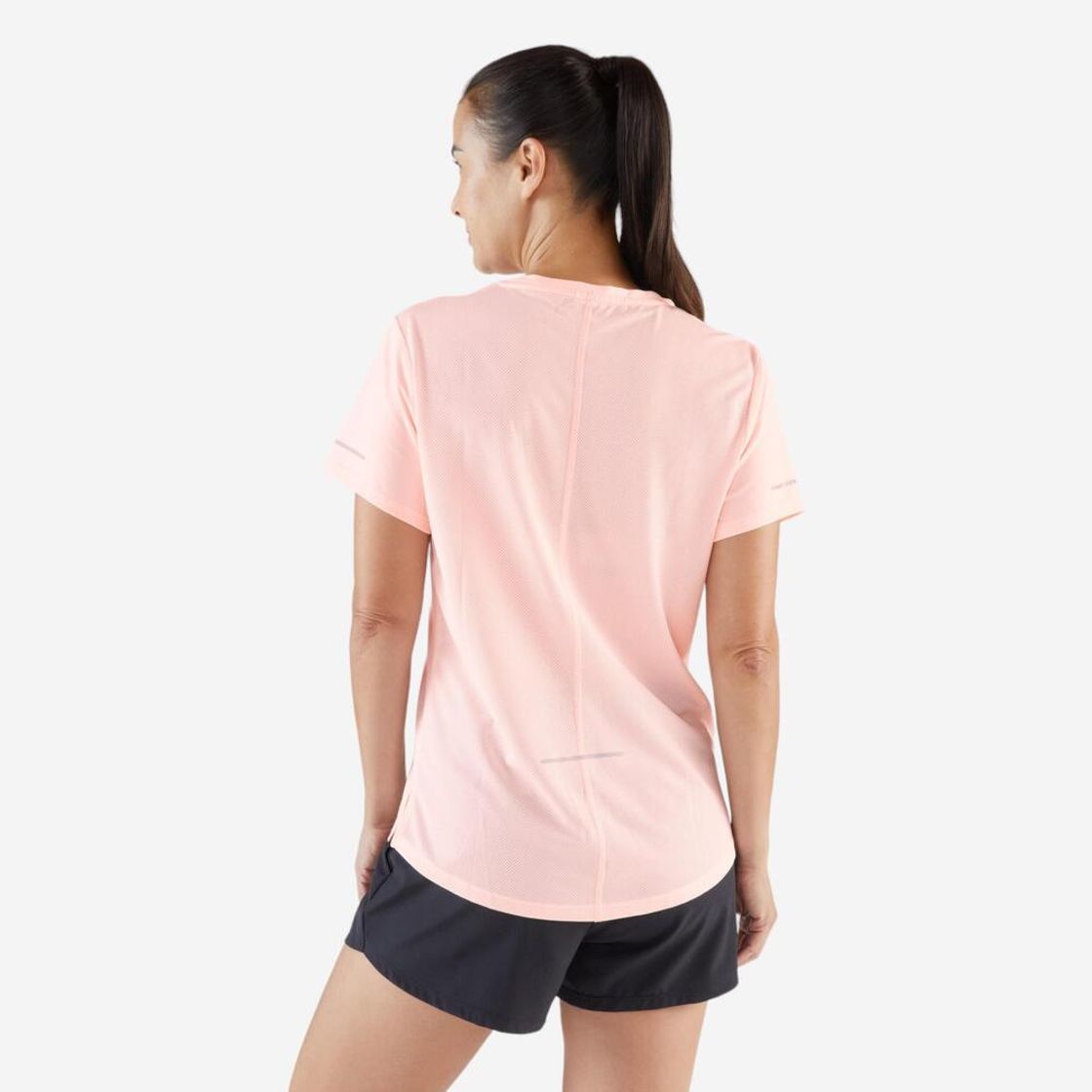 데카트론 여성 러닝 반팔 티 런 드라이 500 플루오 페일 핑크(DECATHLON Women's Running Short-Sleeved T-Shirt Run Dry 500 Fluorescent Pale Pink) - 3