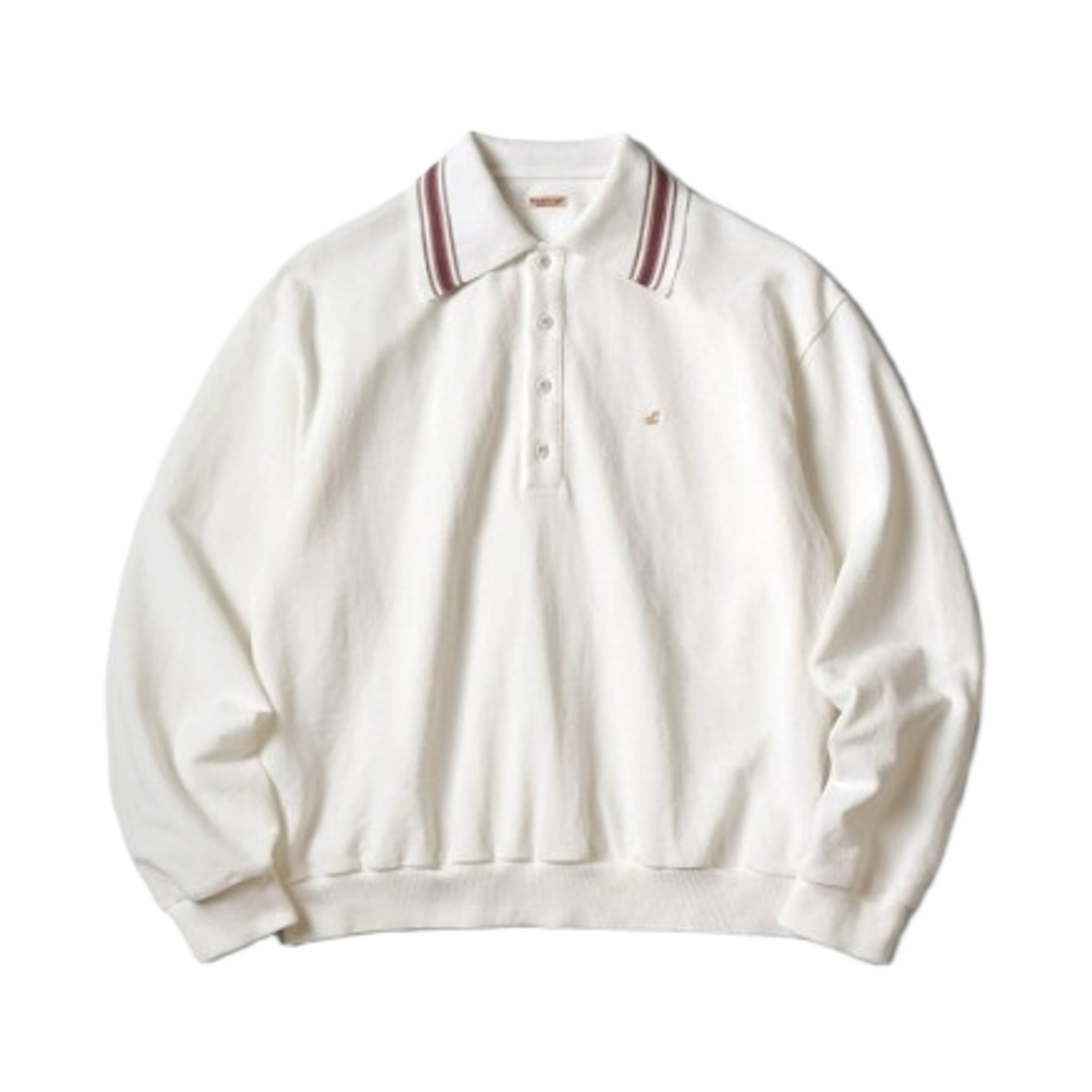 K2209LC023/EK-1507/LC/A Kapital Pique Wrangle Collar Retro Polo White