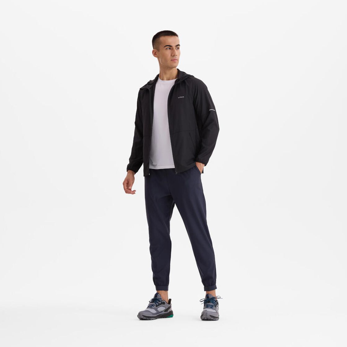 데카트론 남성 러닝 윈드 재킷 런 100 스모크 블랙(DECATHLON Men's Running Wind Jacket Run 100 Smoke Black) - 10