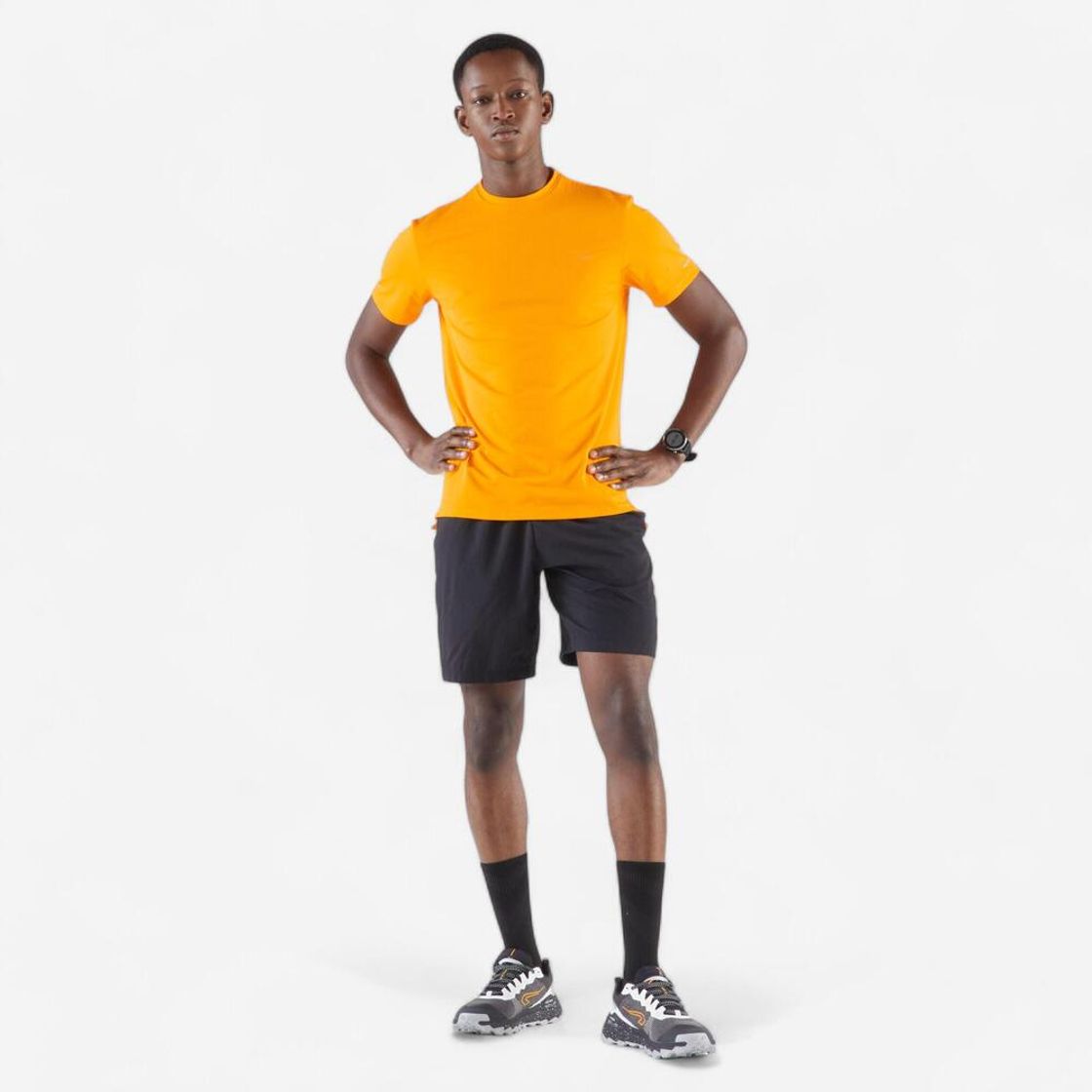 데카트론 남성 8인치 러닝 경량 쇼츠 런 드라이 플러스 500 스모크 블랙(DECATHLON Men's 8" Running Lightweight Shorts Run Dry Plus 500 Smoke Black) - 3
