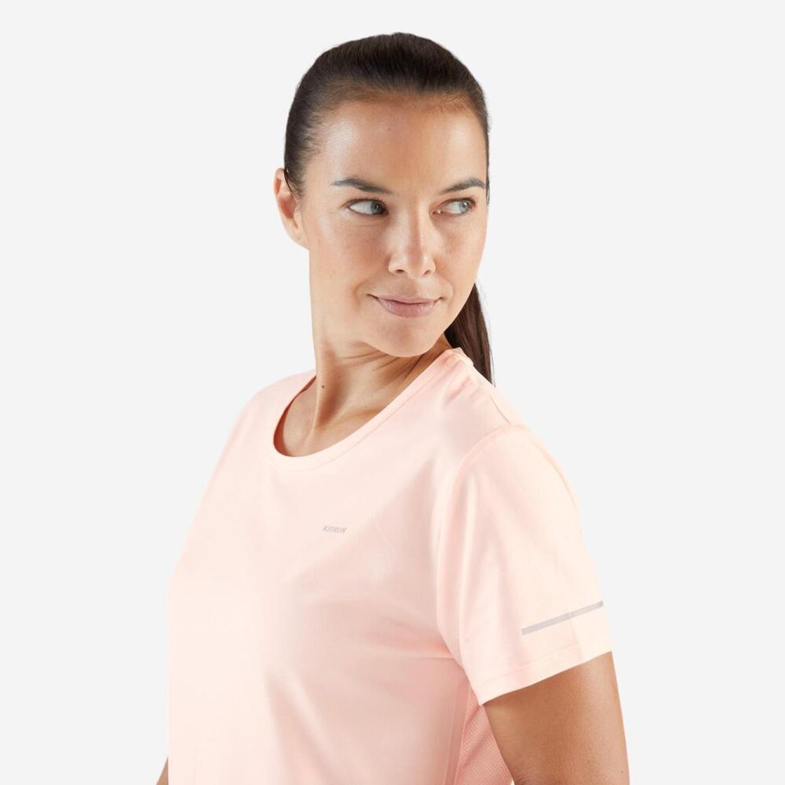 데카트론 여성 러닝 반팔 티 런 드라이 500 플루오 페일 핑크(DECATHLON Women's Running Short-Sleeved T-Shirt Run Dry 500 Fluorescent Pale Pink) - 5