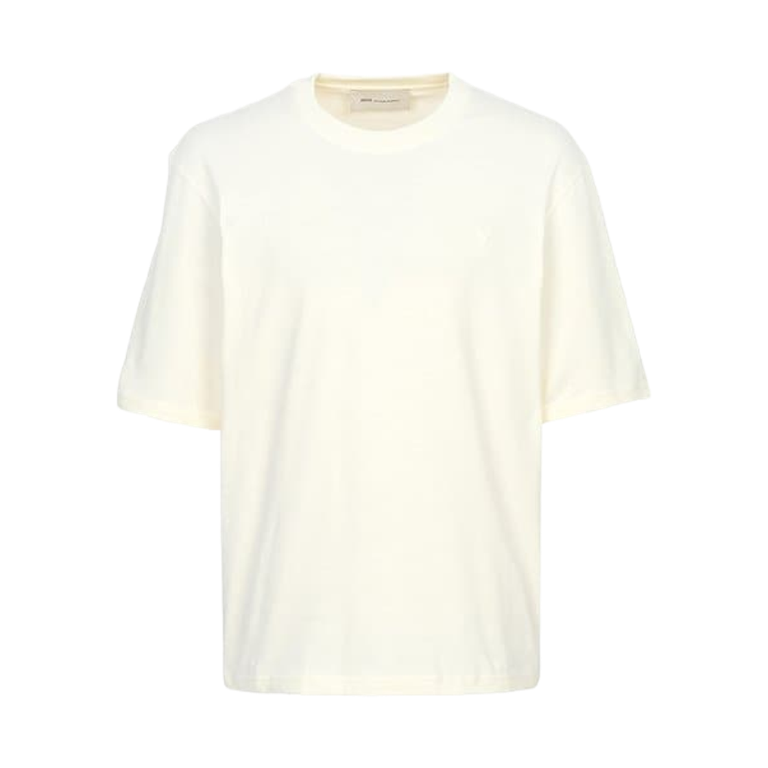 아미 톤온톤 하트 로고 코튼 자수 티셔츠 화이트 크림(AMI de Coeur Cotton Embroidery T-Shirt White Cream) - 1