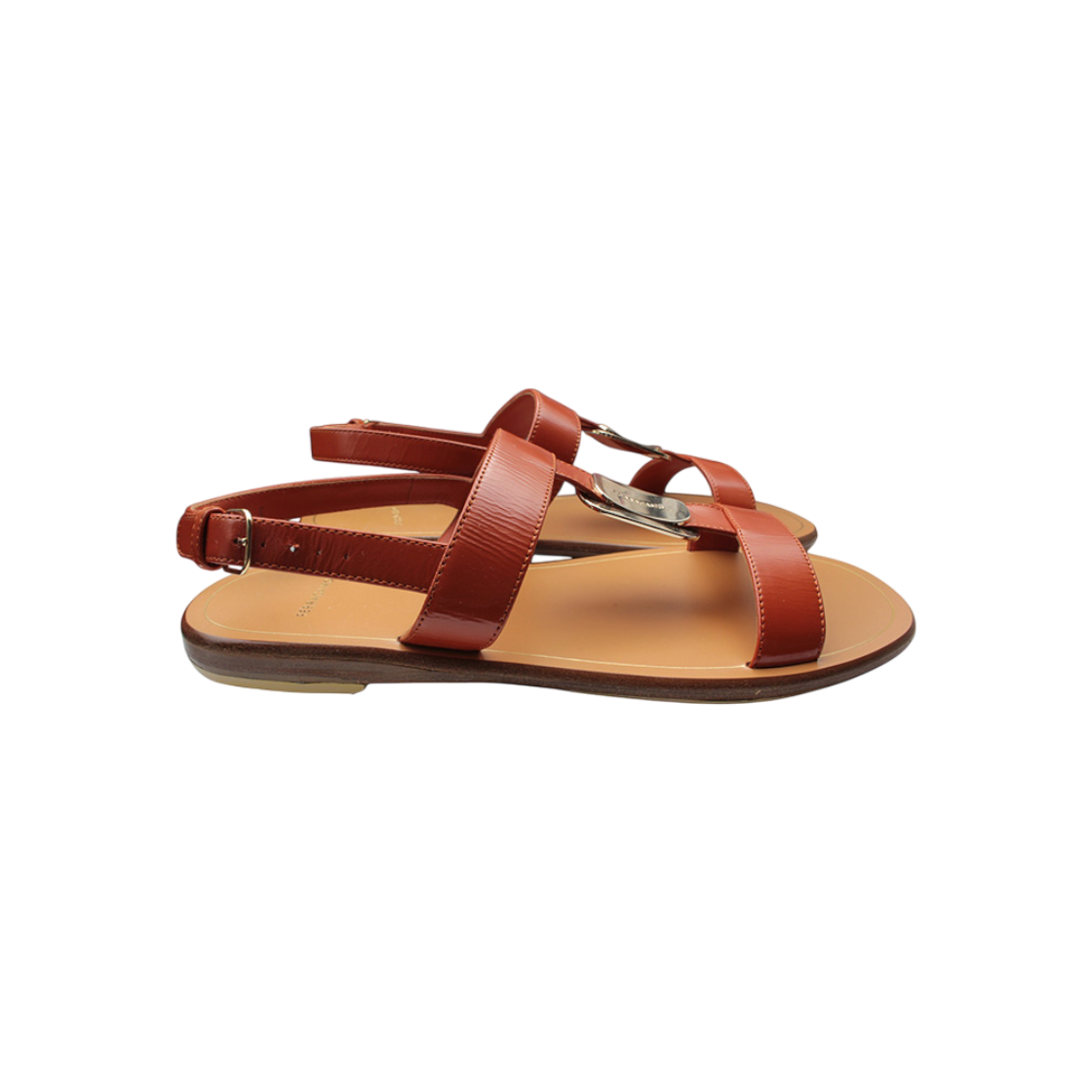 페라가모 브라운 T스트랩 샌들 5C(Ferragamo Brown T-Strap Sandals 5C)