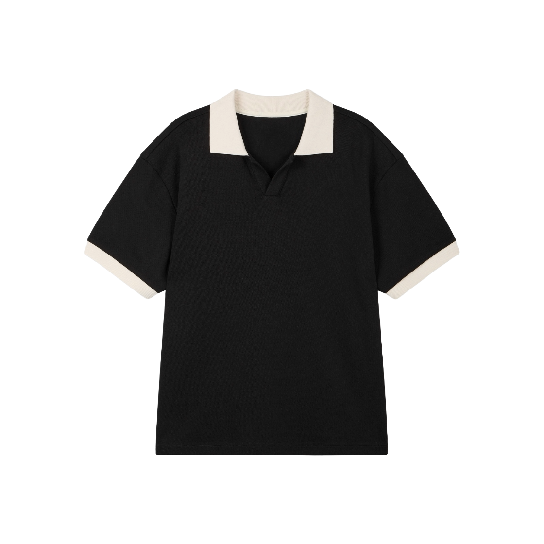티엔지티 콘트라스트 슬릿넥 티셔츠 블랙(TNGT Contrast Slit Neck Tee Black) - 1