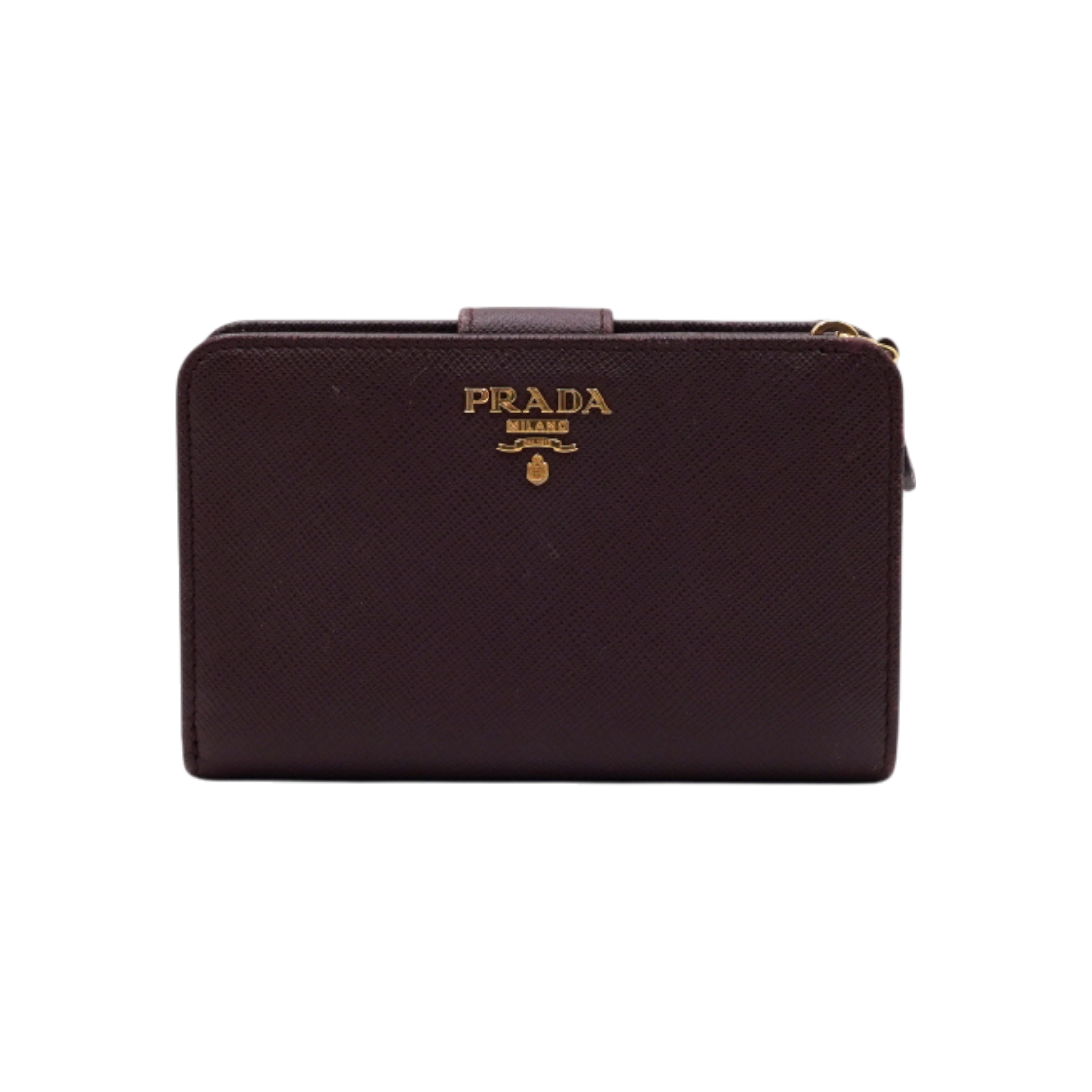프라다 1ML225 버건디 멀티컬러 사피아노 금장로고 스냅 중지갑aa62810(Prada Burgundy Multi Color Saffiano Snap Wallet Gold Logo) - 1
