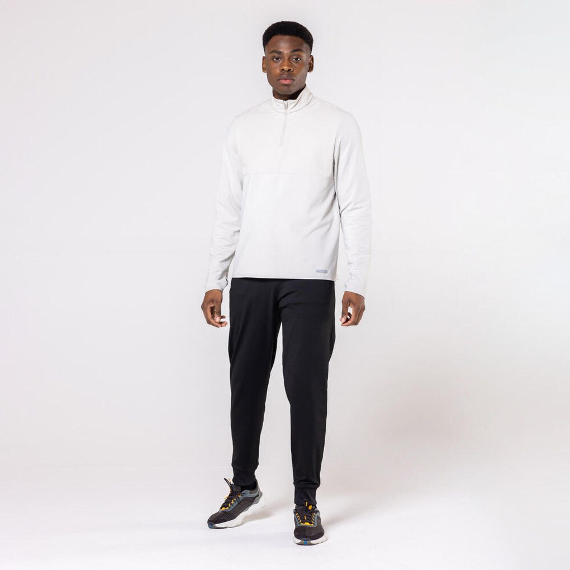 데카트론 남성 하프집 러닝 긴팔 티 런 웜 500 페블 베이지(DECATHLON Men's Half-Zip Running Long-Sleeved T-Shirt Run Warm 500 Pebble Beige) - 5