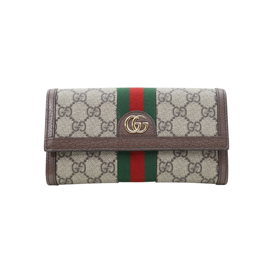 IT3IGUEPHPG6 Gucci GG Supreme Canvas Brown Leather Web Ophidia Wallet