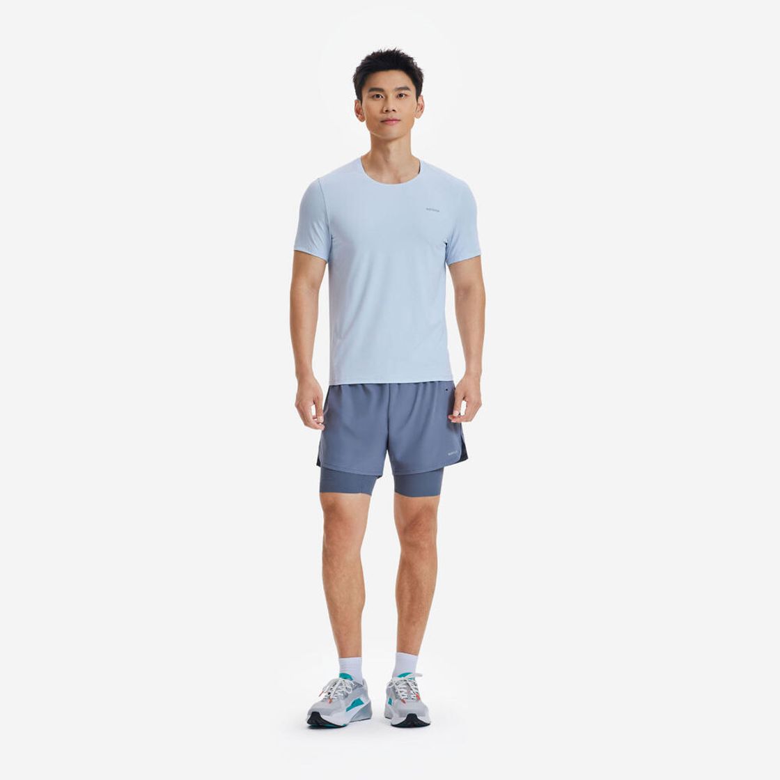 데카트론 남성 5인치 러닝 투인원 쇼츠 런 500 콘크리트 그레이(DECATHLON Men's 5" Running 2-in-1 Shorts Run 500 Concrete Grey) - 6