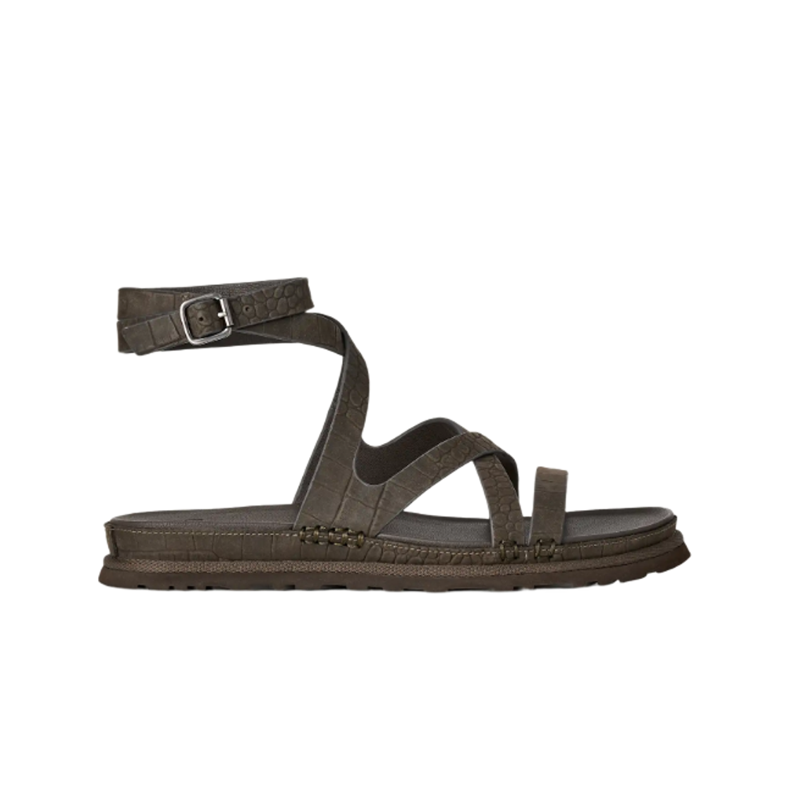 1178570-DNSS (W) UGG Goldengaze Embossed Ankle Wrap Dense Smoke