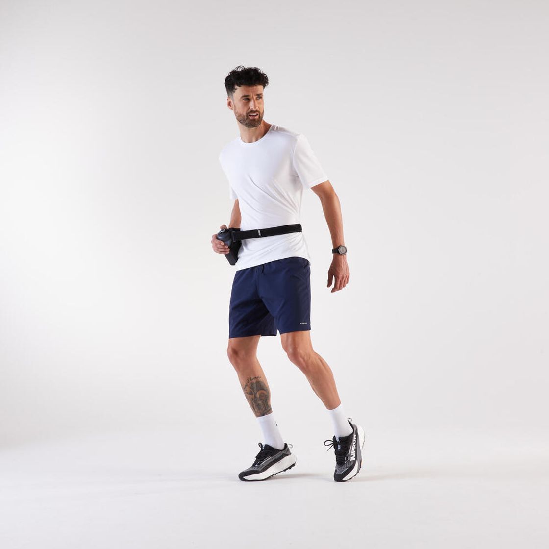 데카트론 남성 8인치 러닝 경량 쇼츠 런 드라이 플러스 500 스틸 블루(DECATHLON Men's 8" Running Lightweight Shorts Run Dry Plus 500 Steel Blue) - 2