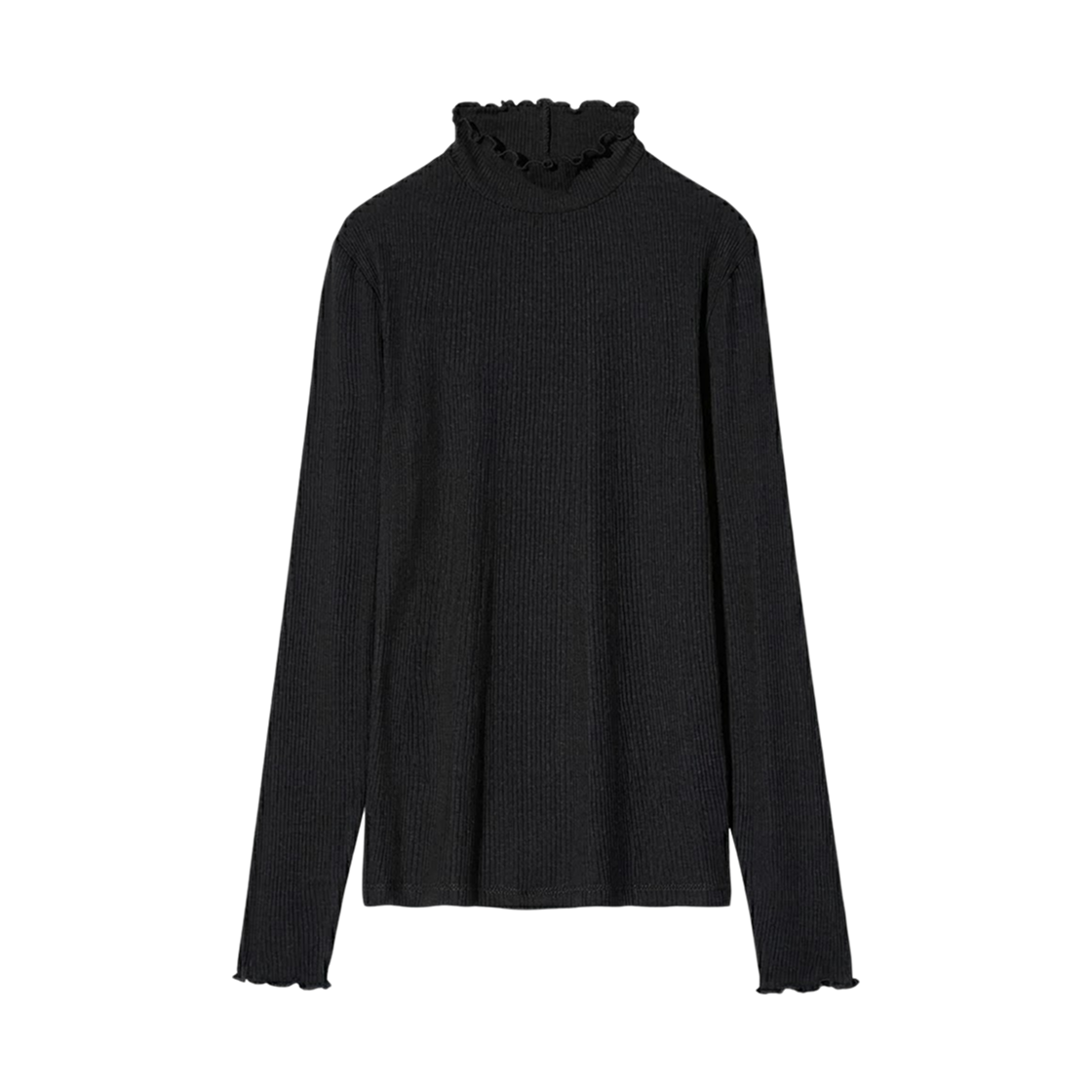 480581-09 (W) Uniqlo x Princess Tam Tam Ultra Warm Heattech Cashmere Blend Rib High Neck T-Shirt Black