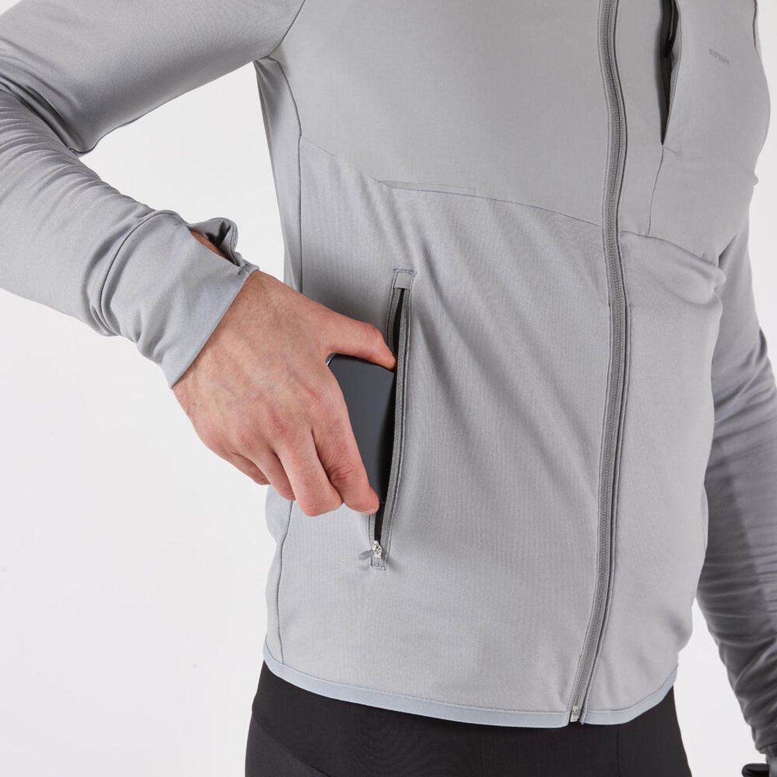 데카트론 남성 러닝 재킷 런 웜 100 스틸 그레이(DECATHLON Men's Running Jacket Run Warm 100 Steel Grey) - 4