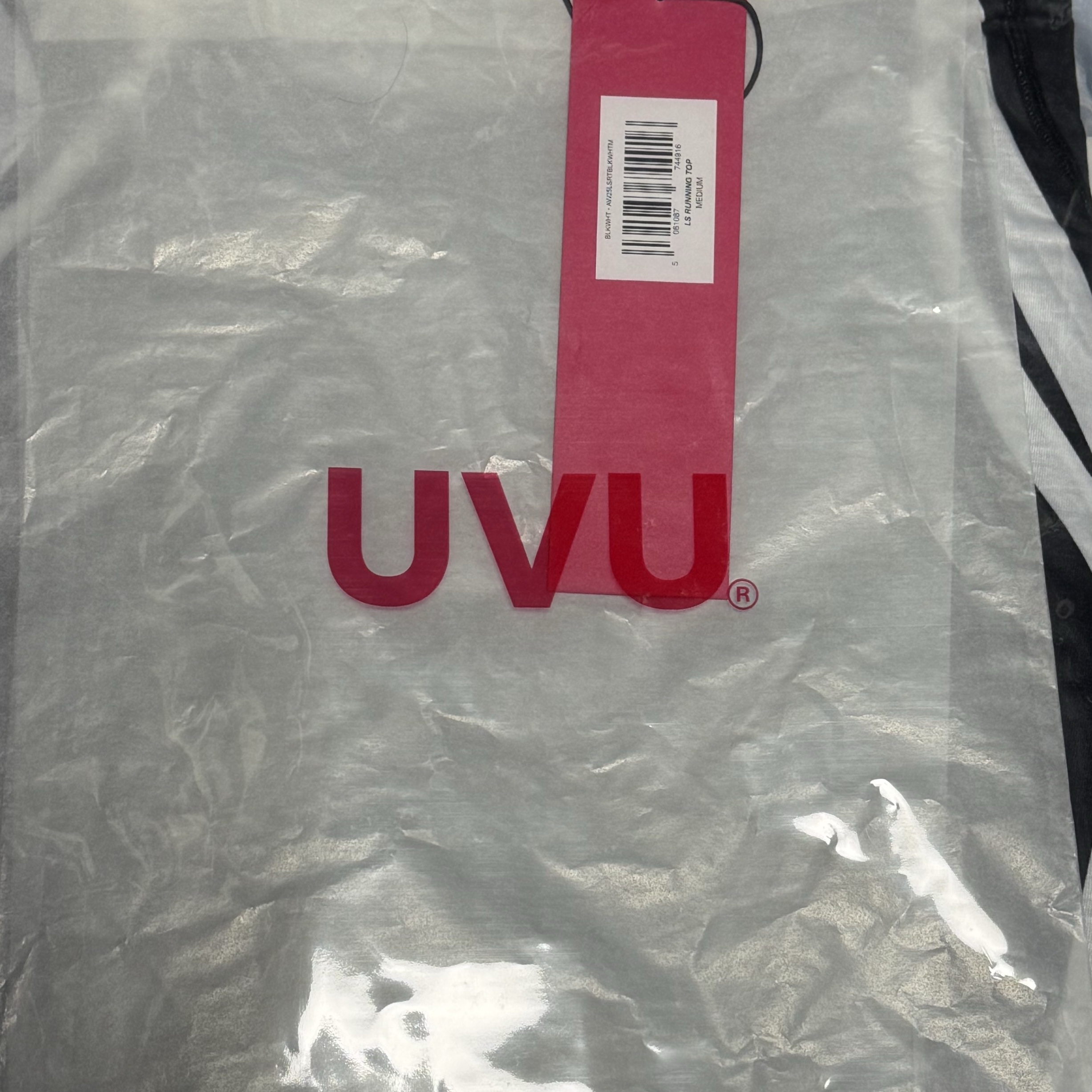 UVU L/S Running Top Black White 착용 스타일 - 3