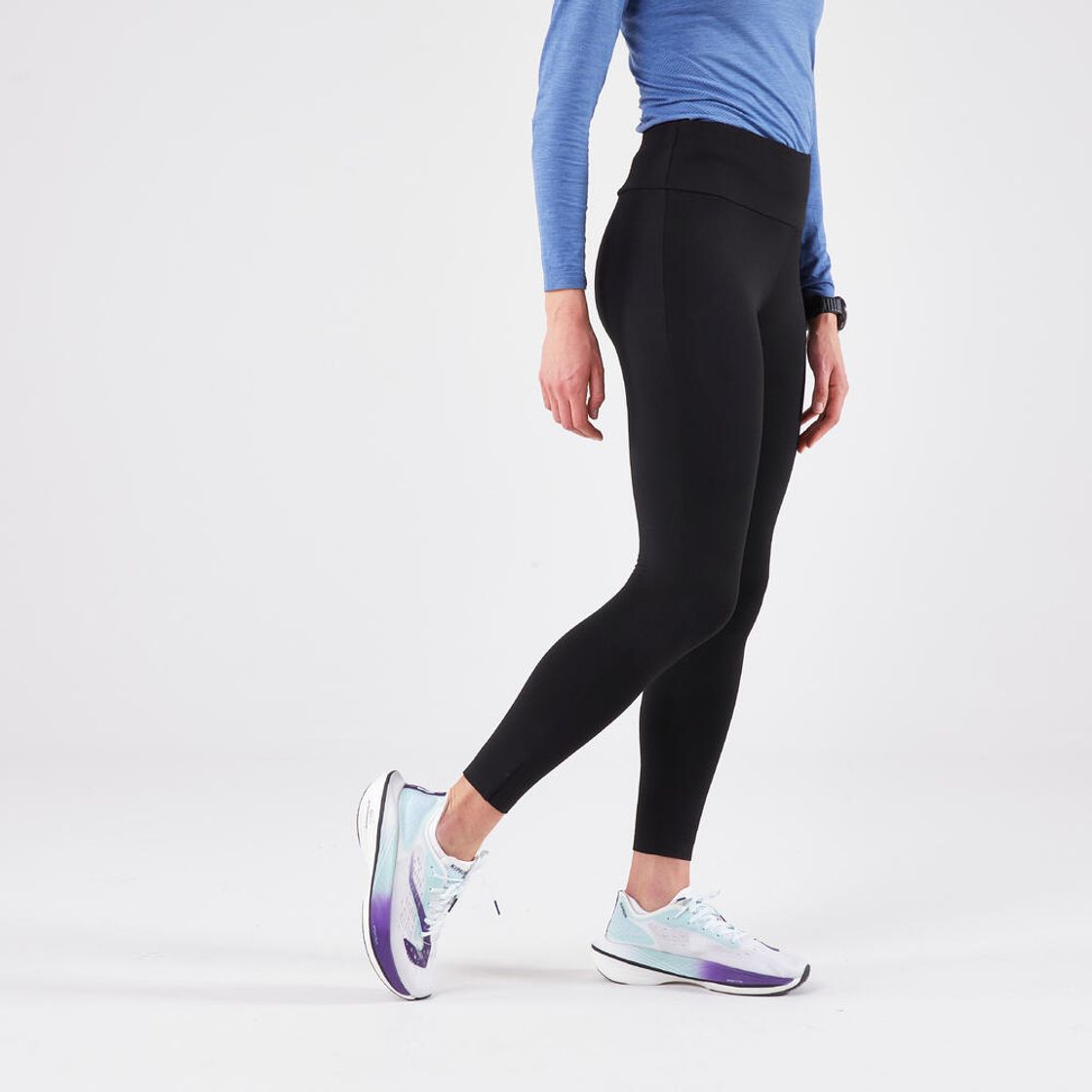 데카트론 여성 러닝 보온 레깅스 런 100 스모크 블랙(DECATHLON Women's Running Warm Leggings Run 100 Smoked Black) - 5