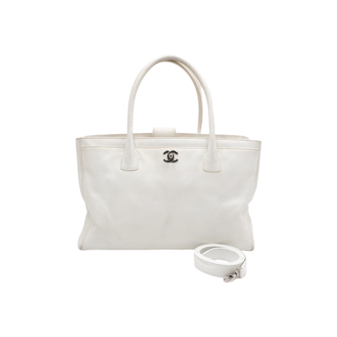 샤넬 A15206 화이트 카프스킨 은장CC로고 서프 토트백 겸 숄더백aa62109(Chanel A15206 White Calfskin Silver CC Logo Surf Tote & Shoulder Bag)