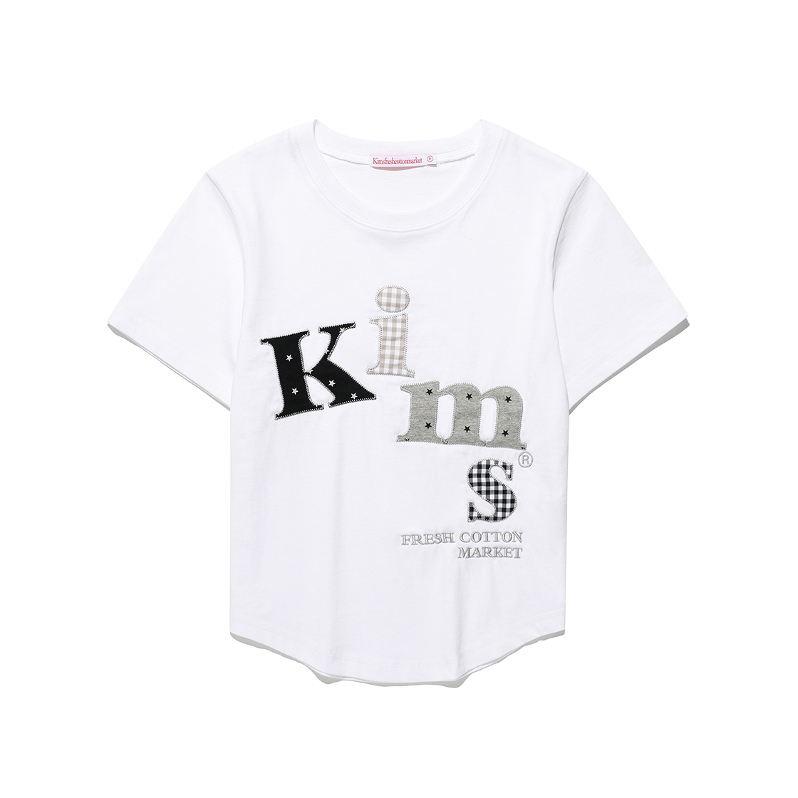 KIB6MFT501BWH Kims Fresh Cotton Market Messy Starcheck App Tee White