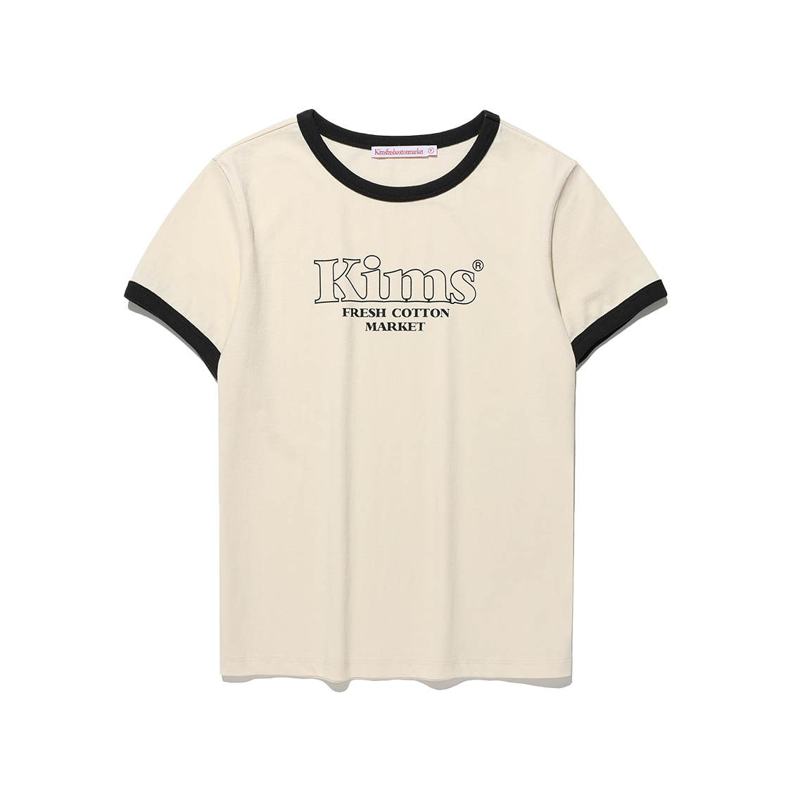KIB6MFT508ACR Kims Fresh Cotton Market Kims Bam Line Ringer Tee Cream