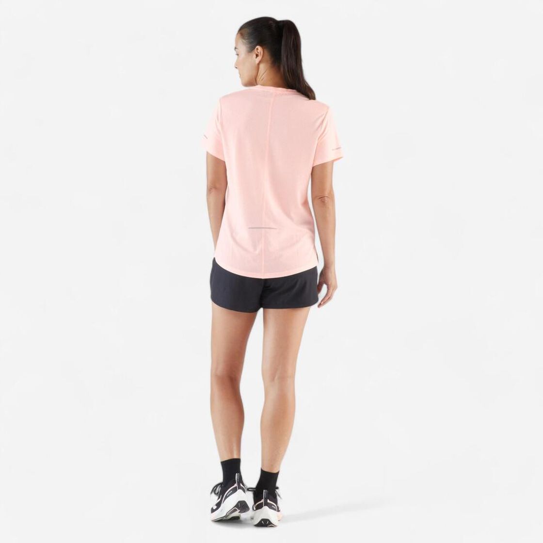 데카트론 여성 러닝 반팔 티 런 드라이 500 플루오 페일 핑크(DECATHLON Women's Running Short-Sleeved T-Shirt Run Dry 500 Fluorescent Pale Pink) - 6
