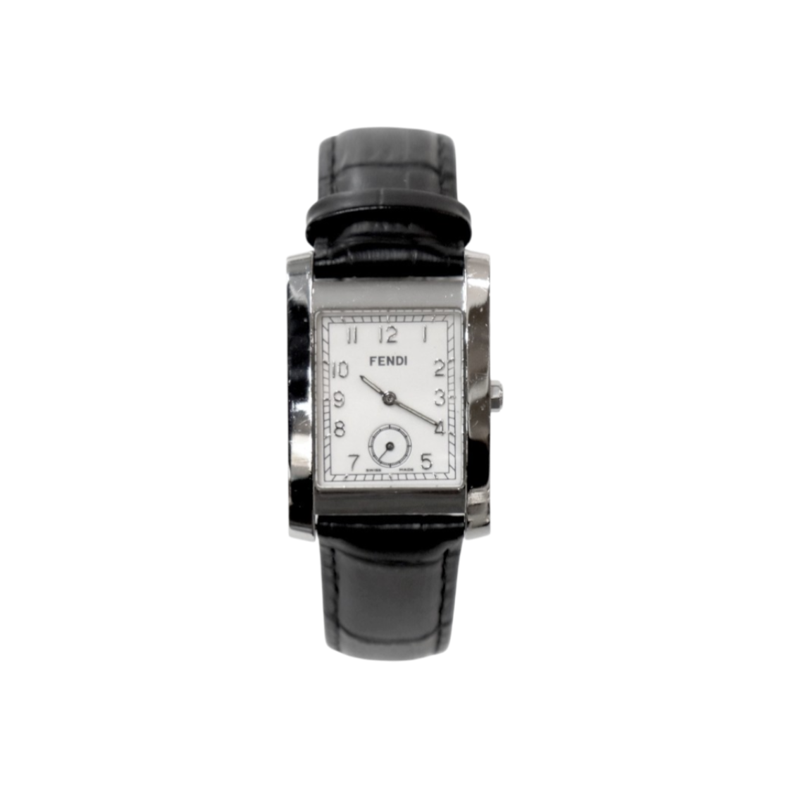 펜디 블랙 레더 클래시코 스퀘어 쿼츠 시계 C-B52065(Fendi Black Leather Classico Square Quartz Watch C-B52065)