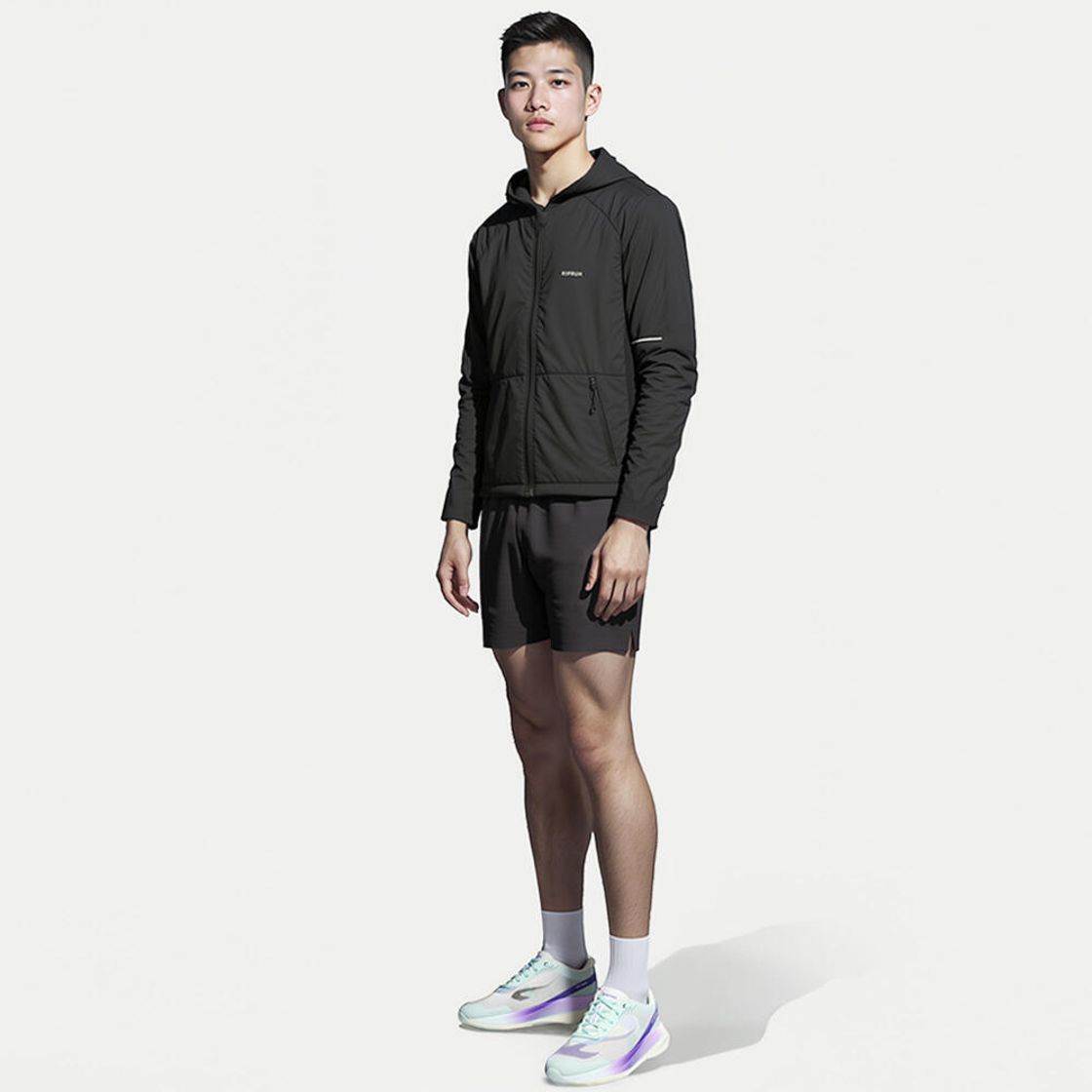 데카트론 남성 러닝 윈드 재킷 런 100 스모크 블랙(DECATHLON Men's Running Wind Jacket Run 100 Smoke Black) - 2