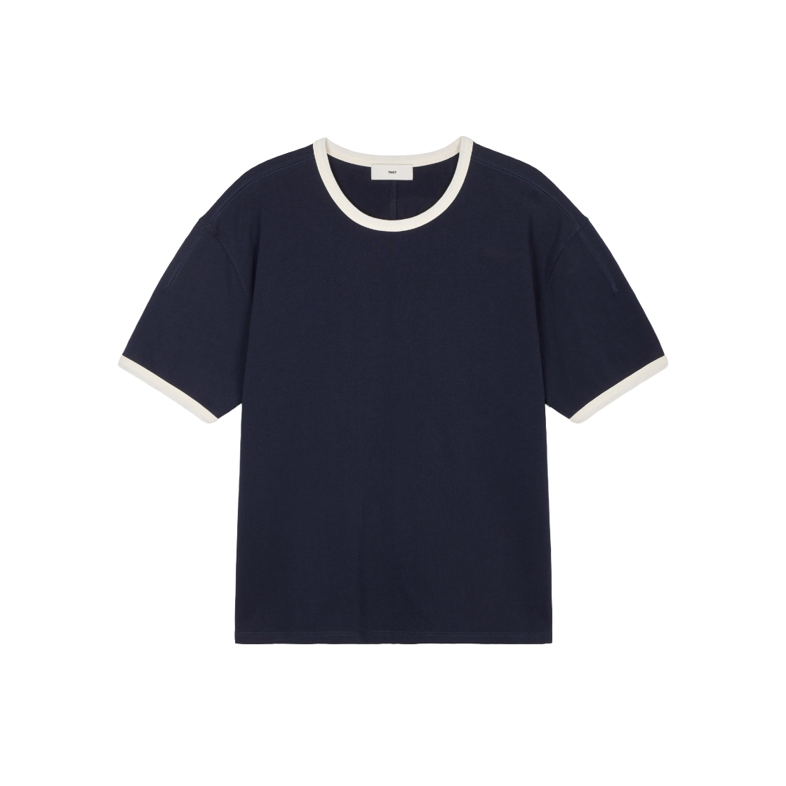 티엔지티 크롭 링거 티셔츠 네이비(TNGT Cropped Ringer Tee Navy)