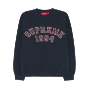 Supreme Plaid Arc Crewneck Navy - 26SS