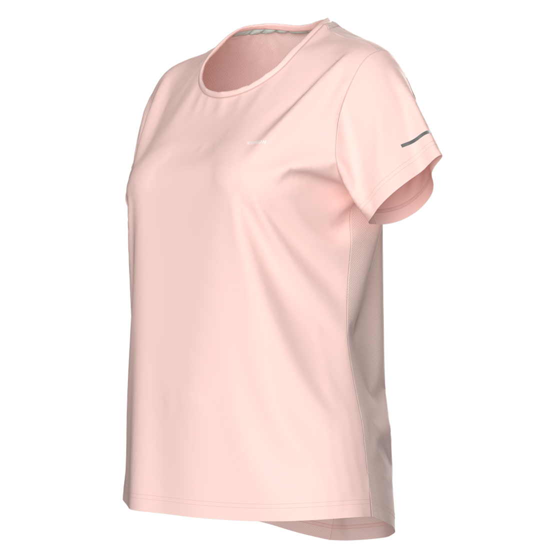 8892067 DECATHLON Women's Running Short-Sleeved T-Shirt Run Dry 500 Fluorescent Pale Pink