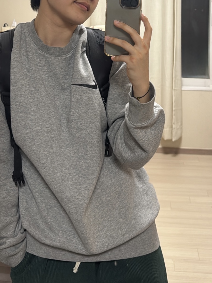 Nike Park Crew Sweatshirt Grey Heather, Nike Brasilia 9.5 Training Duffle Bag Extra Small 25L Black 착용 스타일 - 2