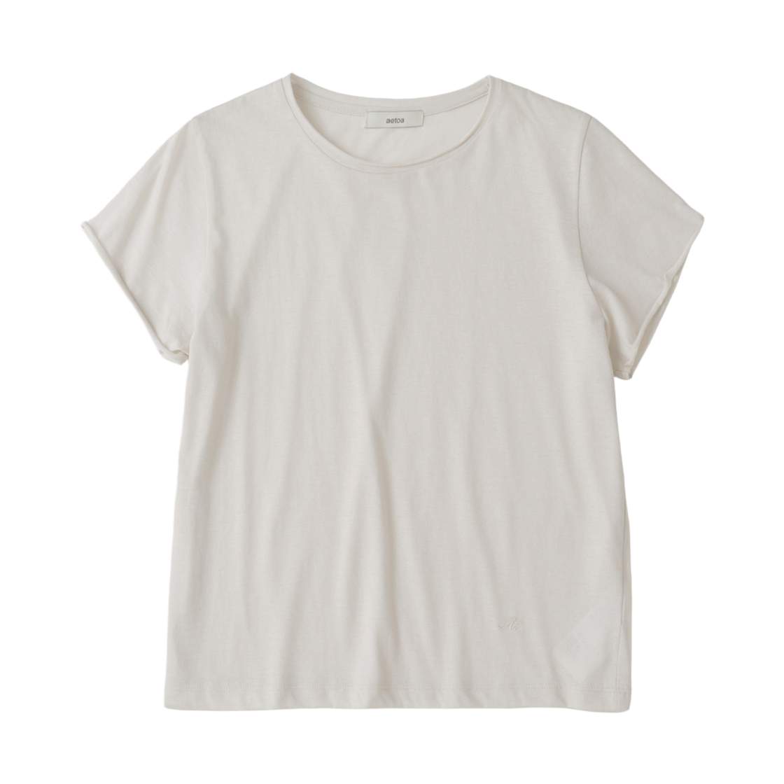 에토아 실키 롤업 티셔츠 라이트 그레이(aetoa Silky Roll-Up T-Shirt Light Gray)