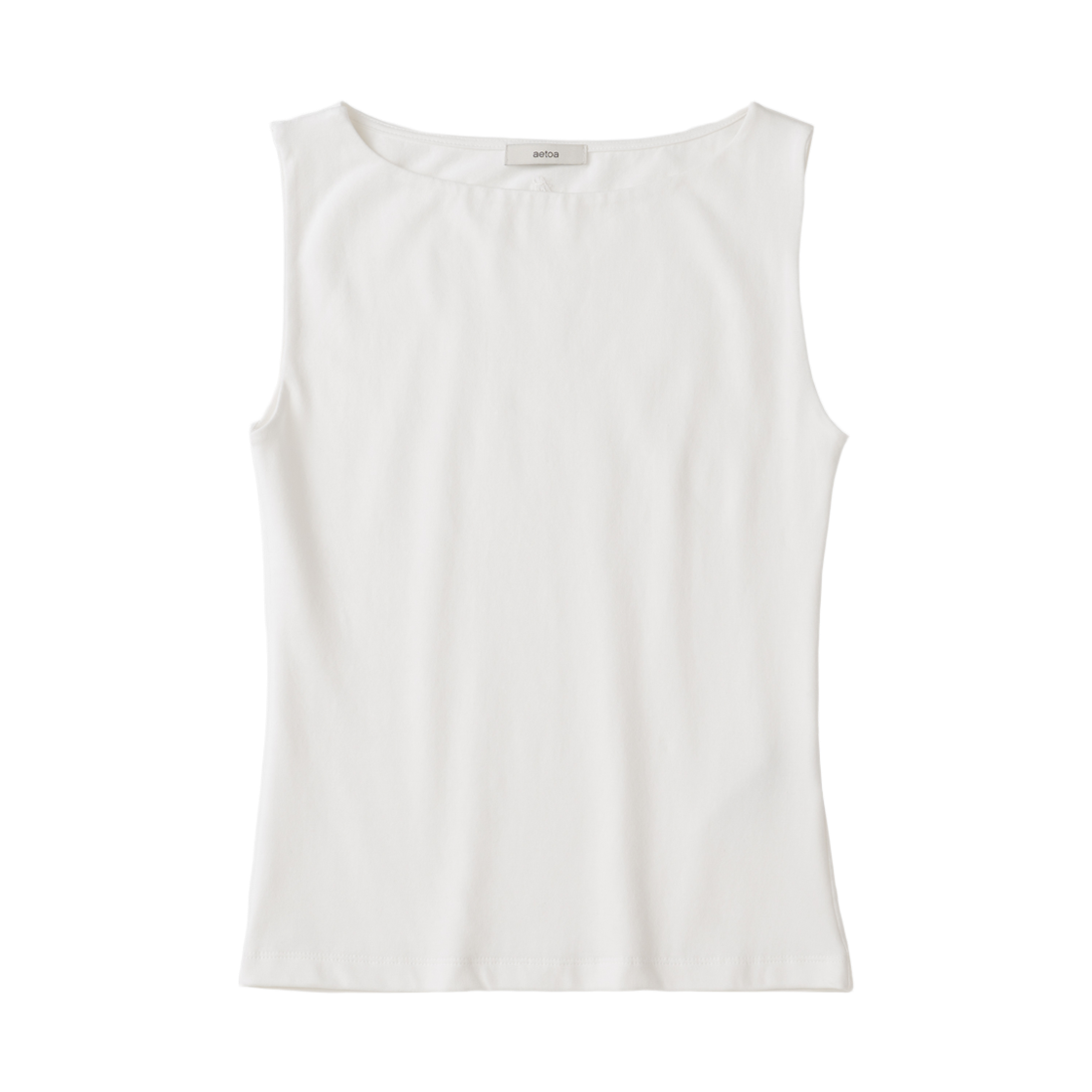 에토아 보트넥 슬리브리스 탑 화이트(aetoa Boat-Neck Sleeveless Top White)
