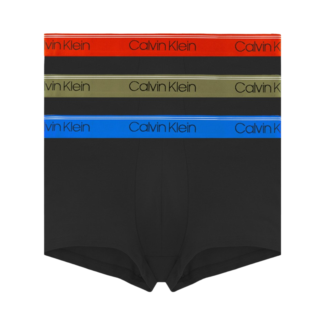 NB2569912 Calvin Klein Micro Stretch 3-pack Low Rise Trunks Khaki Blue