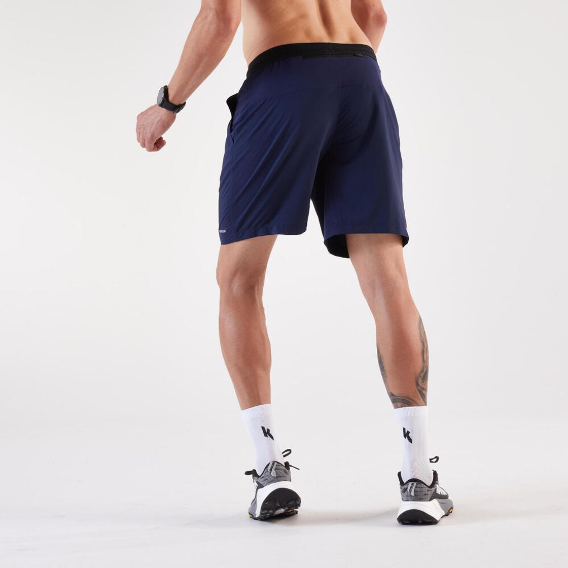 데카트론 남성 8인치 러닝 경량 쇼츠 런 드라이 플러스 500 스틸 블루(DECATHLON Men's 8" Running Lightweight Shorts Run Dry Plus 500 Steel Blue) - 4