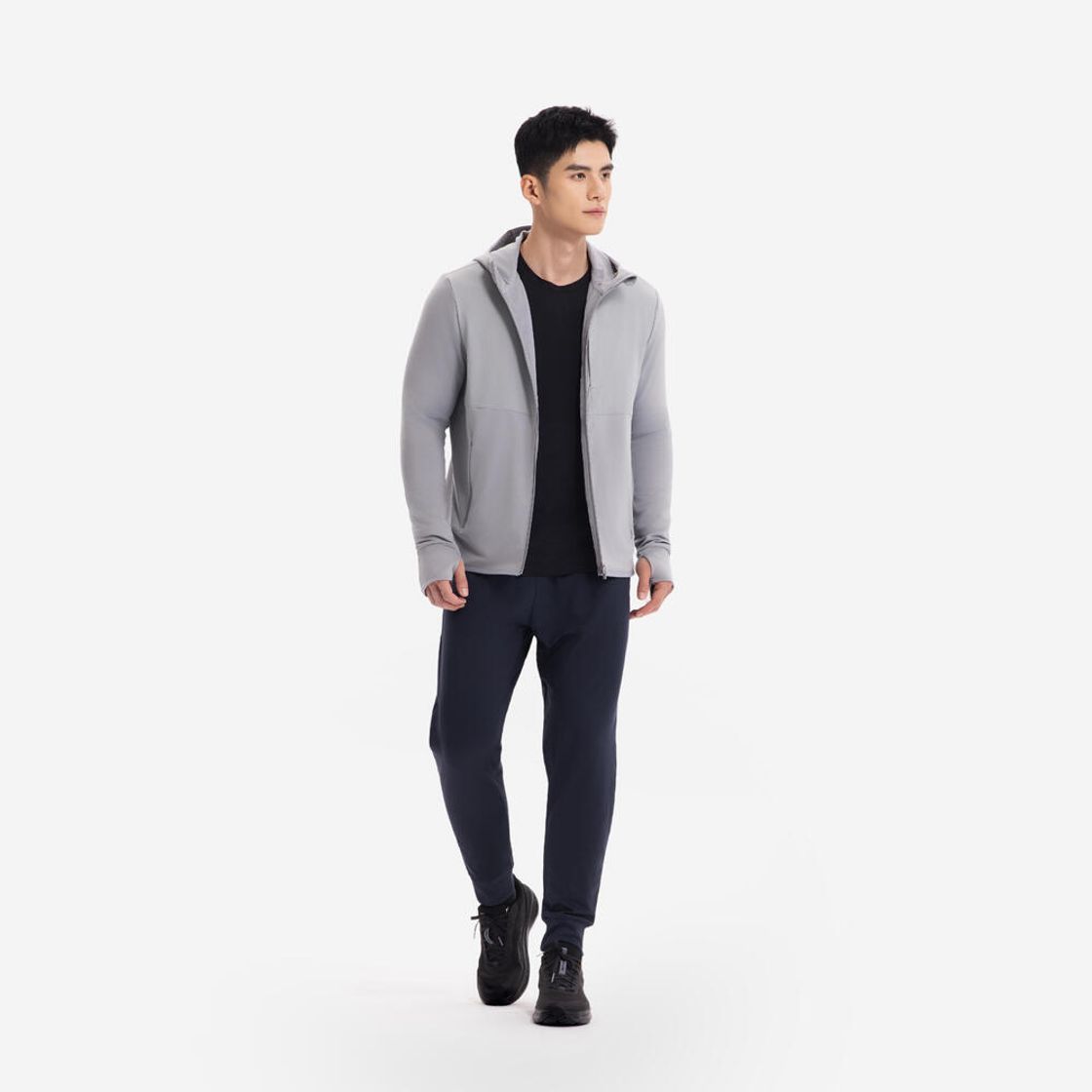 데카트론 남성 러닝 재킷 런 웜 100 스틸 그레이(DECATHLON Men's Running Jacket Run Warm 100 Steel Grey) - 2
