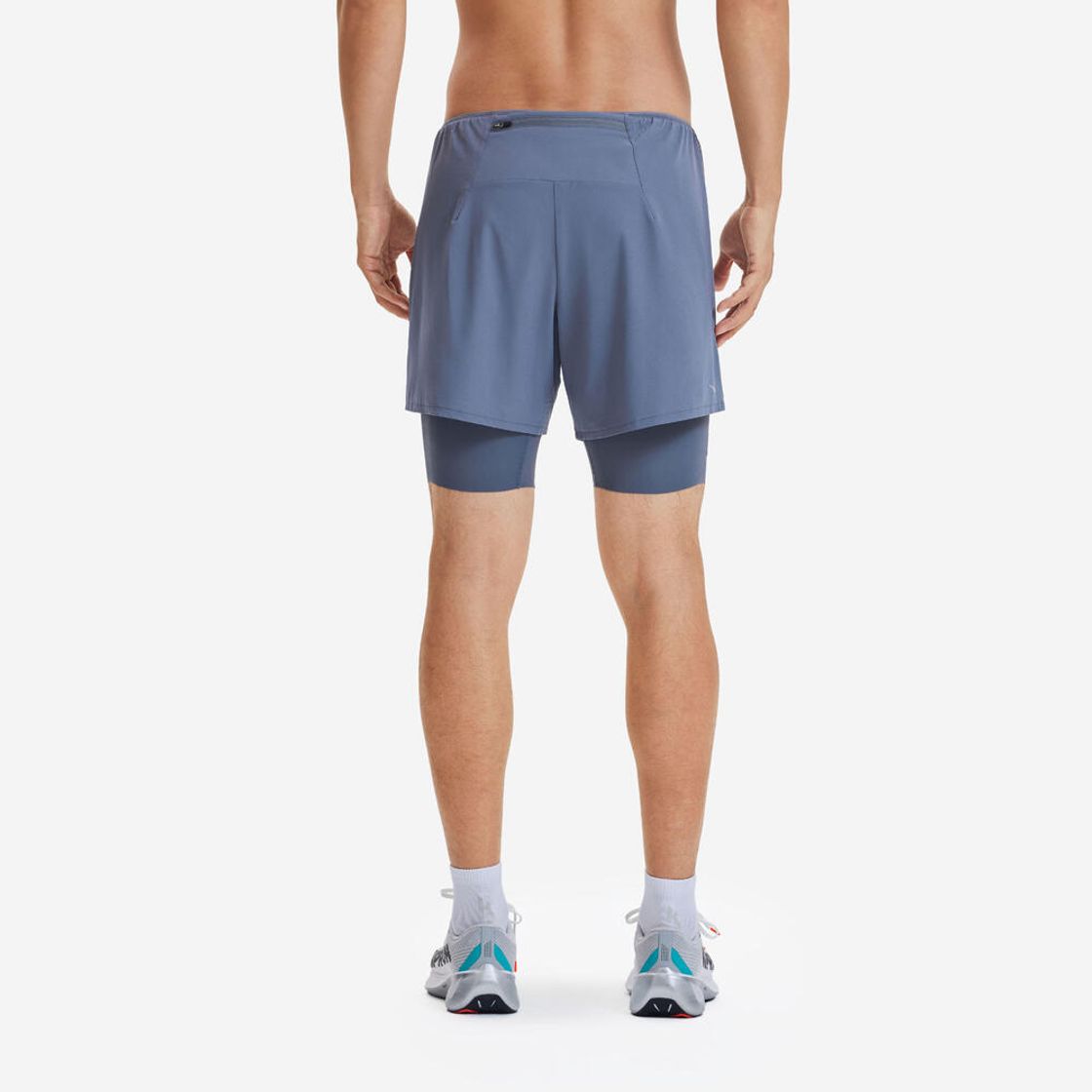 데카트론 남성 5인치 러닝 투인원 쇼츠 런 500 콘크리트 그레이(DECATHLON Men's 5" Running 2-in-1 Shorts Run 500 Concrete Grey) - 3