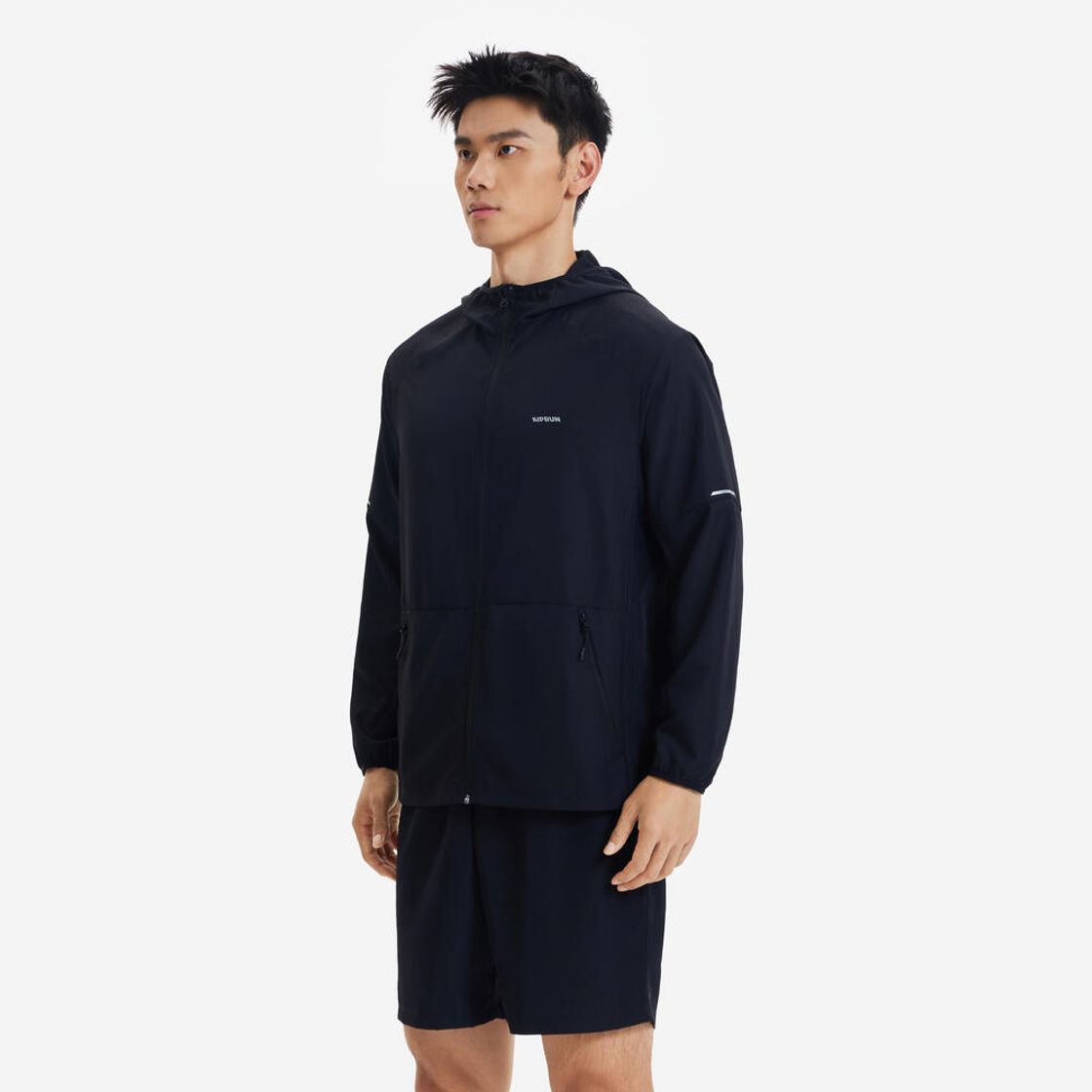 데카트론 남성 러닝 윈드 자켓 런 100 스모크 블랙(DECATHLON Men's Running Wind Jacket Run 100 Smoke Black) - 2